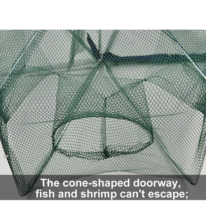 HunterBee Fishing Bait Trap Foldable Crab Crayfish Fish Minnow Crawdad Shrimp Net Cast Portable 8 holes - NewNest Australia