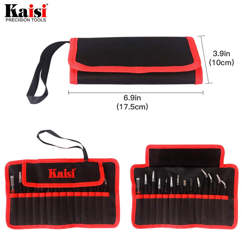 Kaisi 14 PCS Precision Tweezers Set Anti-Static ESD Tweezers Kit with 13 Precision Non-Magnetic Stainless Steel Tweezers With tweezers storage bag - NewNest Australia