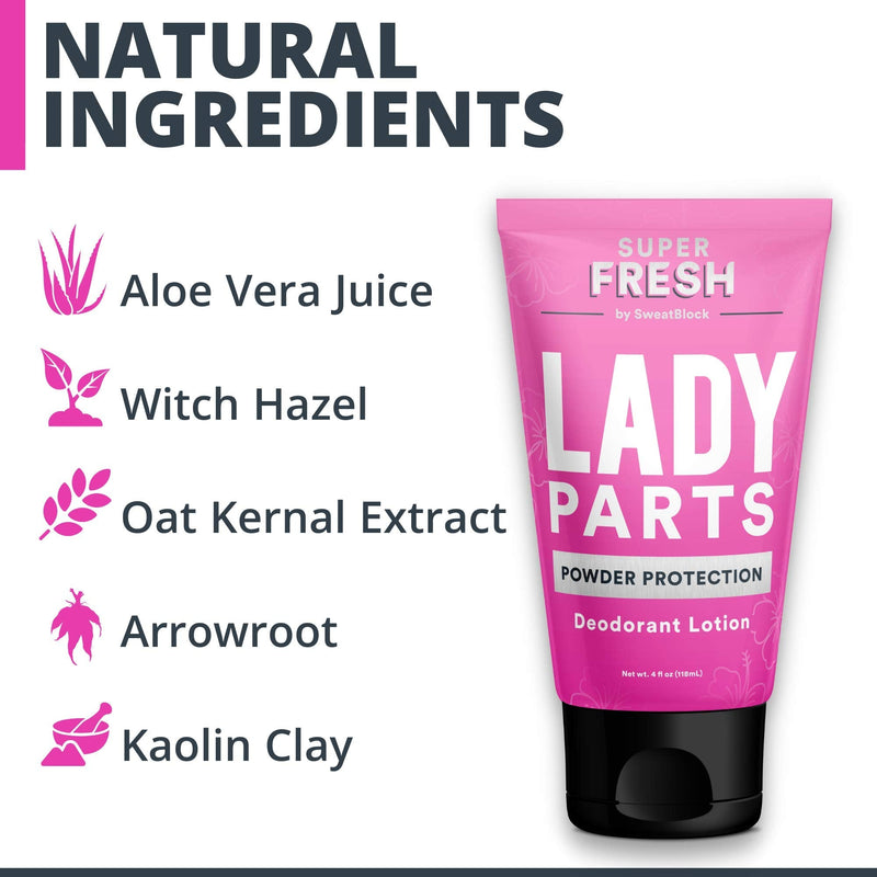 Super Fresh Lady Parts Deodorant For Women - Lotion-to Powder Protection - Aluminum Free, Talc Free, Feminine Deodorant With Aloe For Breast & Private Parts, Crotch & Inner Thigh, Monkey Butt & Chafing - Absorb Mild Sweat, Prevent Odor & Chafe - Made i... - NewNest Australia