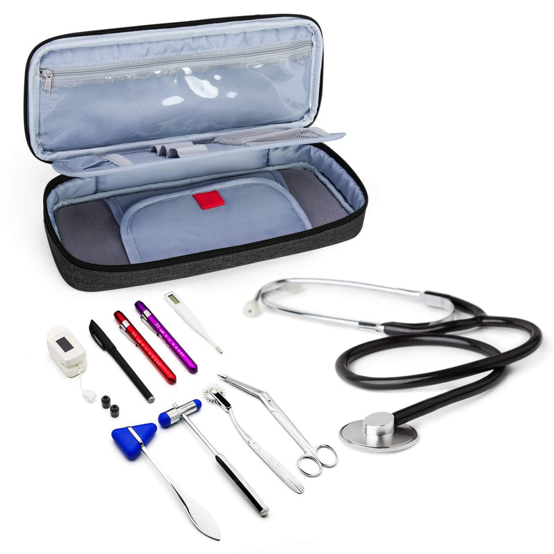 Trunab Stethoscope Case with Inner Divider, Stethoscope Carrying Case Compatible with 3M Littmann/MDF/ADC and Extra Accessories for Nurses, Pediatric Doctor, Black-Patented Design - NewNest Australia