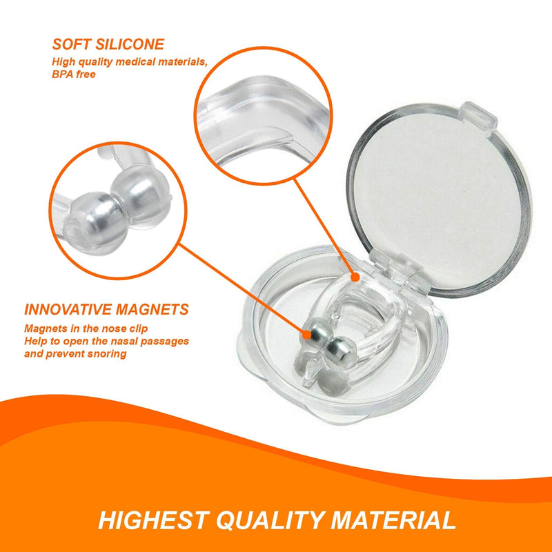 Mobi Lock Magnetic Anti Snore Clip (Pack of 12) - Silicone Snoring Nose Clip - A Simple Solution for Nasal Snorers - Reusable Snoring Device to Enjoy a Peaceful Night's Sleep Beauty - NewNest Australia