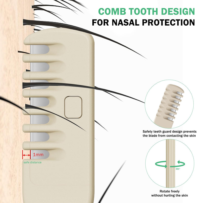 BEZOX nose hair trimmer, nose trimmer, nose hair razor for men and women, no electricity, hygienically produced, easy to clean, convenient for travel, business trips, yellow + 3 pieces - NewNest Australia
