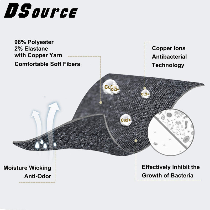 Copper Socks, DSource Unisex Cushioned Sole Arch Support Athletic Running Ankle/Crew Socks 3/6 Pairs… 6 No Show Socks Black Small-Medium - NewNest Australia