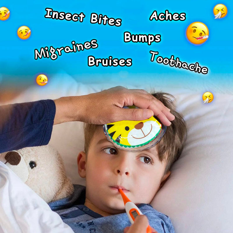 Reusable Soothing Kids Hot and Cold Gel Compress Ice Pack for Bruises and Bumps, Cool Packs for Injuries, First Aid, Pain Relief, Headache, Cuts & Insect Bites - 3 Cute Animal Packs - NewNest Australia