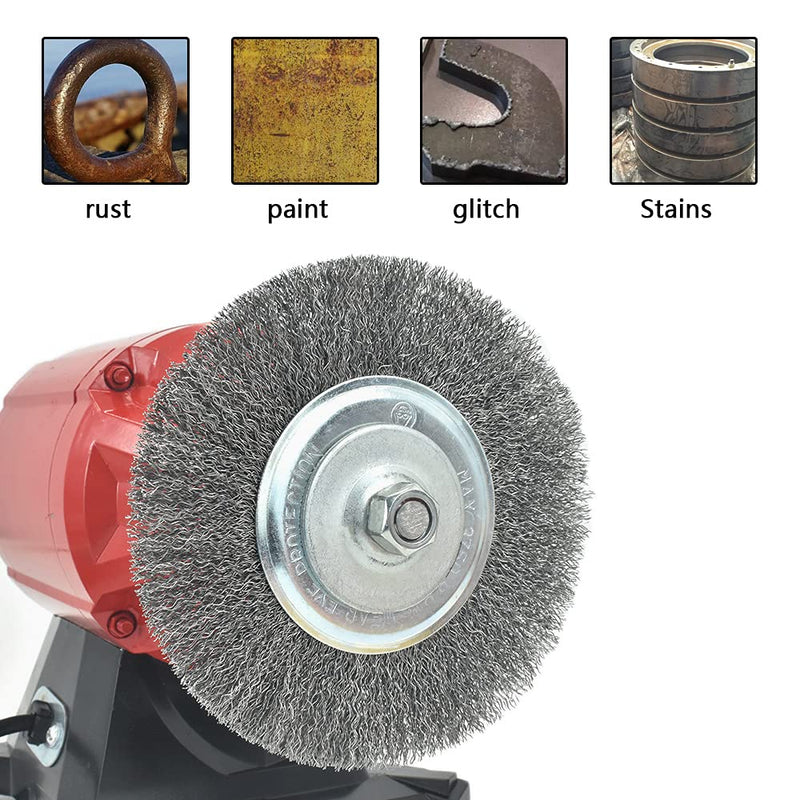 6 inch Wire Wheel for Bench Grinder,Coarse Crimped Wire 0.012-Inch with 1/2'' and 5/8'' Arbor Hole,1PC 1 PACK - NewNest Australia