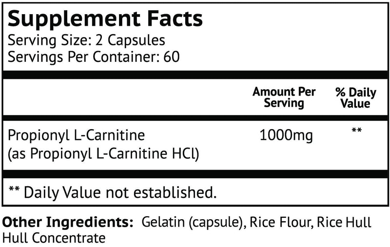 High Absorption Propionyl-L-Carnitine (PLCAR) by Biovy™ - No Artificial Fillers - Effective Propionyl L Carnitine HCL Supplement to Support Blood Circulation - 120 Capsules - NewNest Australia