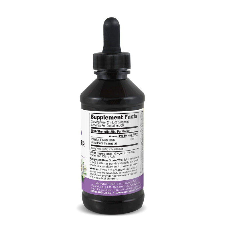 Maxx Herb Passion Flower Extract - Max Strength, Passion-Flower Liquid Absorbs Better Than Capsules, for Relaxation and Stress Relief, Alcohol-Free - 4 Oz Bottle (60 Servings) 4 Fl Oz (Pack of 1) - NewNest Australia