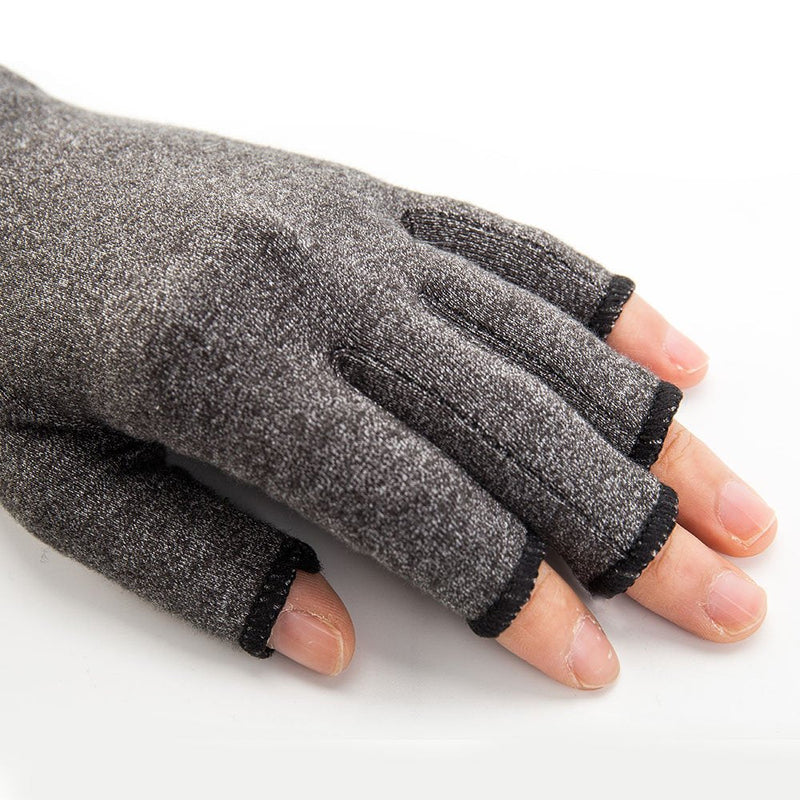 Compression Gloves Active Arthritis Gloves Hand Therapy Fingerless Gloves for Men Women Grey Increase Circulation Reducing Pain (M) M (Pack of 1) - NewNest Australia