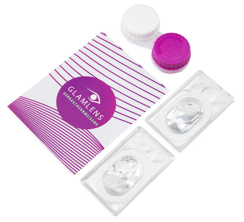 Glamlens Turin Gray + Container | Very Strong Opaque Natural Gray Contact Lenses Colored Monthly Contact Lenses Made Of Silicone Hydrogel | 1 Pair (2 Pieces) | Slide 14.20 | Without Strength - NewNest Australia