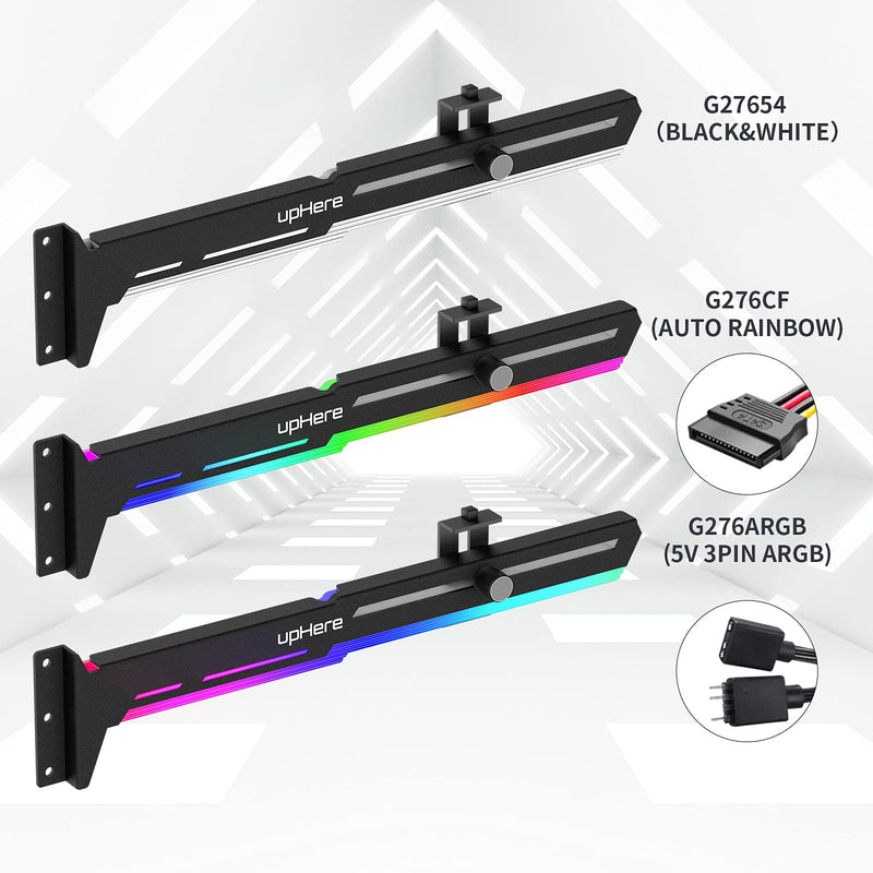 upHere,upHere RGB LED Graphics Card GPU Brace Support Video Card Tendon Holder / Holster Holder, GPU Holder, Single Plug-in Cards, G276ARGB - NewNest Australia