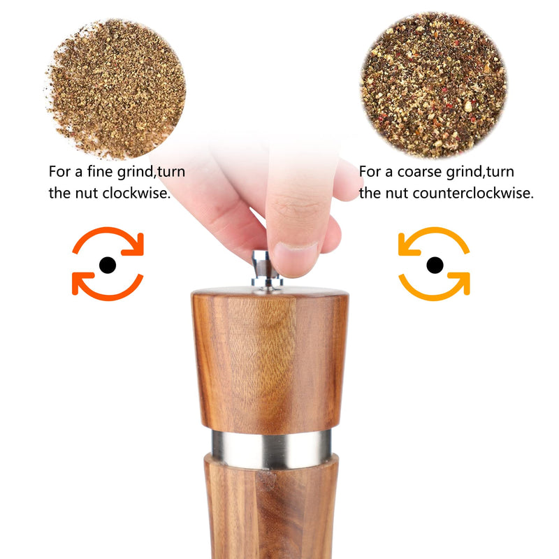 10 inch Pepper Grinder, Pepper Mill Salt Grinder Manual Wooden Rotor with Adjustable Coarseness, Tableware Gifts, for Salt Pepper Mills 10 inch Pepper mill - NewNest Australia