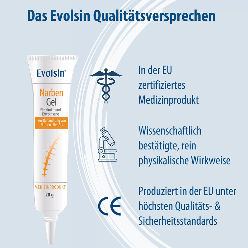 Evolsin® scar gel for children and adults - scar ointment reduces the visibility of scars and reduces tissue tension and itching - scar cream for all types of scars (20 g) - NewNest Australia
