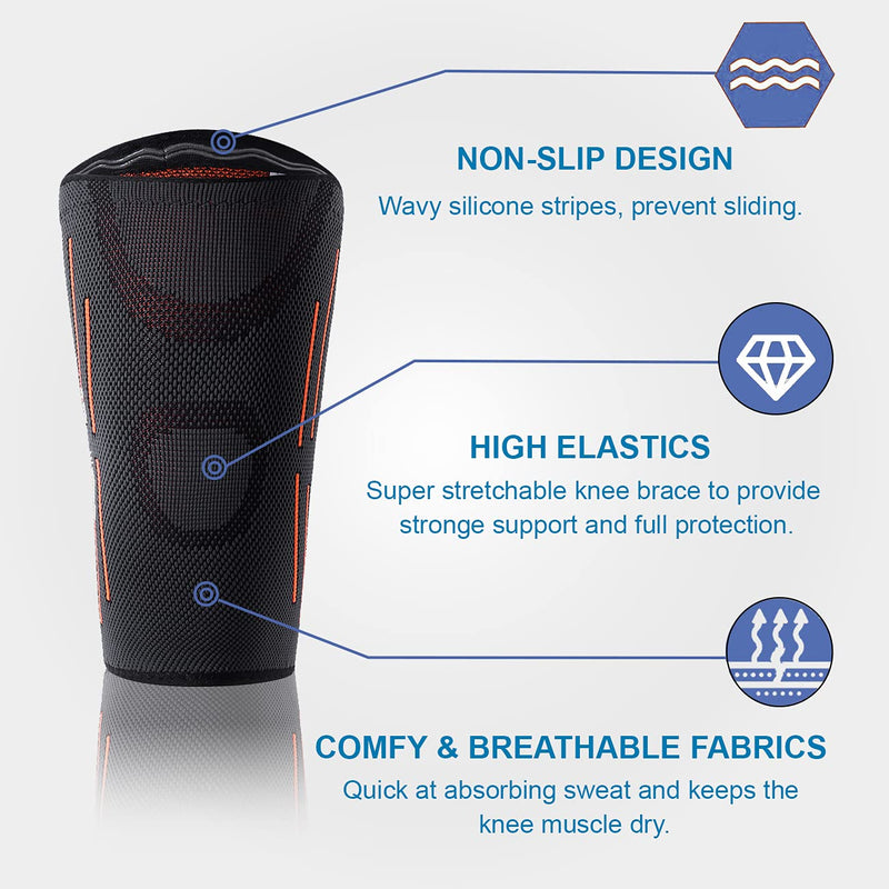 Dualeco Elbow Supports 2 Pack, Anti-Slip Elbow Support Brace for Men/Women, Breathable Elbow Brace for Joint Pain Relief/Arthritis/Recovery, Elbow Compression Sleeve for Weightlifting/Golfers L - NewNest Australia