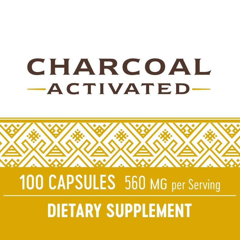 Nature's Way Activated Charcoal Supplement, Gluten-Free, 100 Capsules (Packaging May Vary) - NewNest Australia