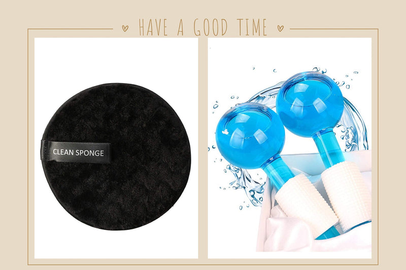 CIBLUTY ICE GLOBES for FACIAL, 2 PCS Facial Globes for Massage Tool, Facial Roller Cold Skin Massagers, Tighten Skin, Reduce Puffiness and Dark Circles, Enhance Circulation Blue - NewNest Australia