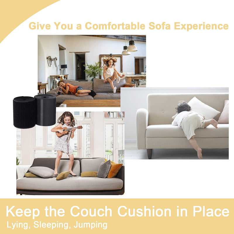 TEUVO Sew on Hook and Loop to Keep Couch Cushion in Place, Non Adhesive Fabric Tape for Crafts DIY and Sewing Projects, 11cm Wide and 2m Long - NewNest Australia