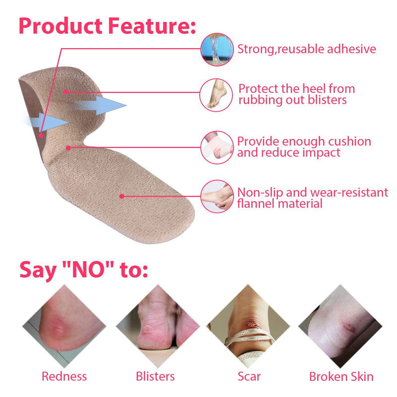 Heel Grips Shoes Too Big,3 Pairs Women Back Heel Protector Gel Shoe Inserts Liners Pads Anti Slip Shoes Too Big High Heel Grips for Shoes Boots (Flannel+Transparent) Flannel+transparent - NewNest Australia