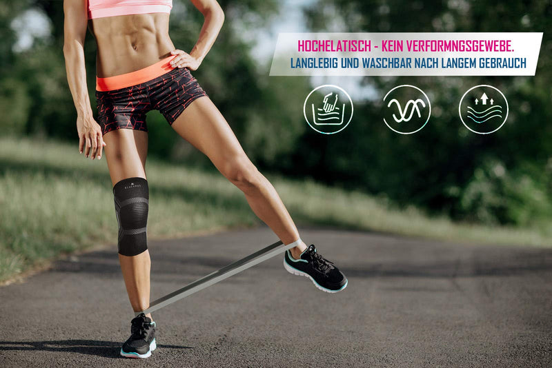 Blackrox Knee Brace Knee Bandage Comparison Winner Women And Men, Meniscus Compression Knee Bandage, Sports Knee Support, Sports Football, Jogging, Breathable, Elastic, Preventative, For Sporting Activities, With Silicone Ring - NewNest Australia