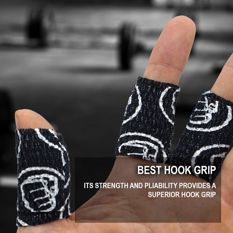 WOD Nation Weightlifting Hook Grip Tape - 3 Pack 23 Feet Long Sticky, Comfortable & Stretchy Athletic Tape for Weight Lifting forCrossfit and Cross Training - Thumb, Hand & Finger Protection Black 1.5 inch x 23 Feet - NewNest Australia