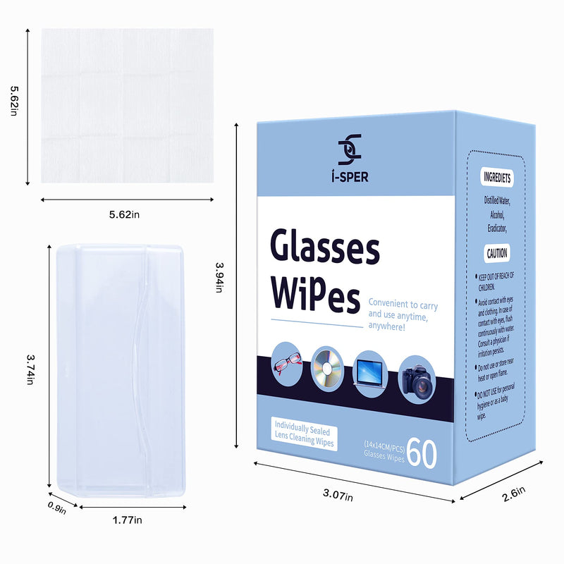 Lens Cleaning Wipes Glasses Wipes 70 Count Pre-Moistened Quick Dry Individual Wrapped with a Carrying Box Suitable for All Types Glasses and Electronics Screen - NewNest Australia