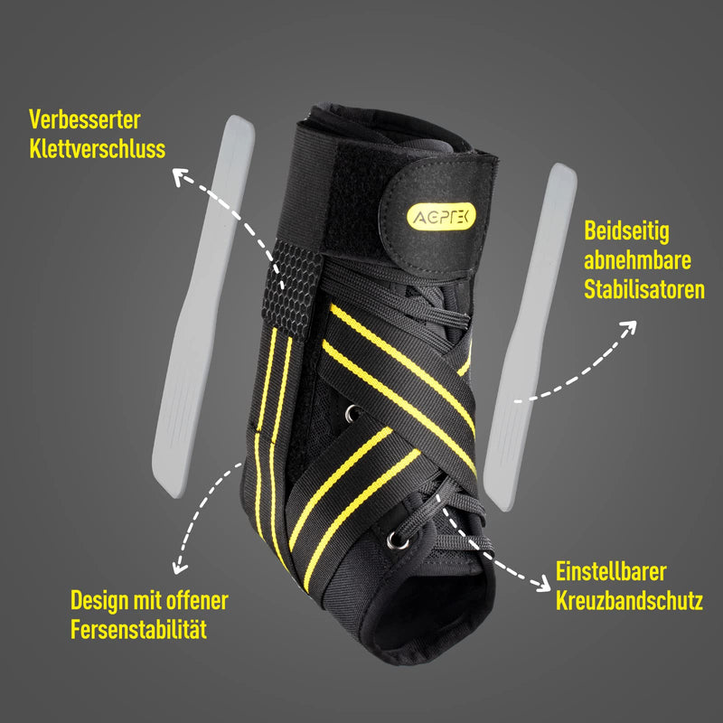 Agptek Ankle Brace Left / Right, Adjustable Ankle Brace Ankle Foot Bandage With Pe Board Strong Stabilization Breathable Ankle Support With Cross Bandage For Men And Women (L) - NewNest Australia