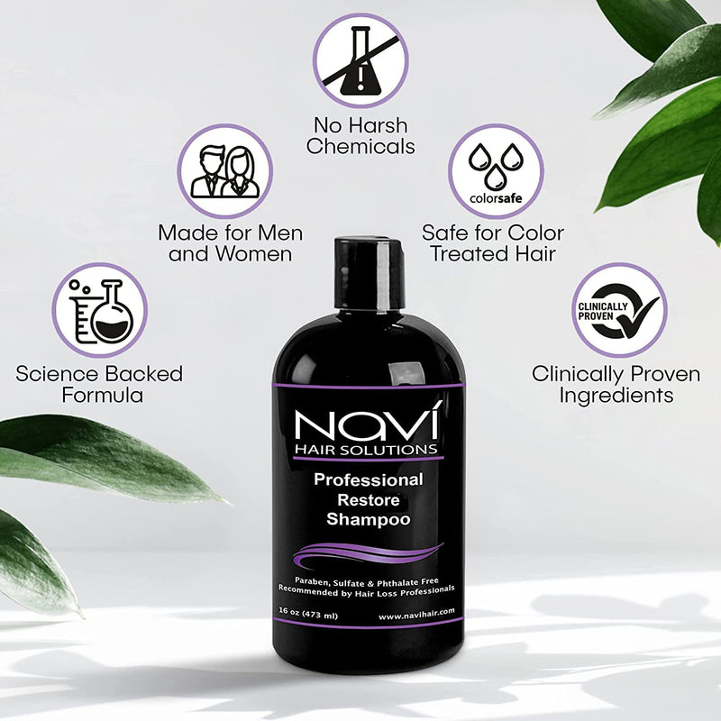 Navi Professional Strength Hair Loss Shampoo for Hair Growth, DHT Blocker Shampoo for Thinning Hair, Paraben Sulfate Free Blend w Biotin Keratin and Vitamin E, Hair Regrowth for Men and Women, 16 oz - NewNest Australia