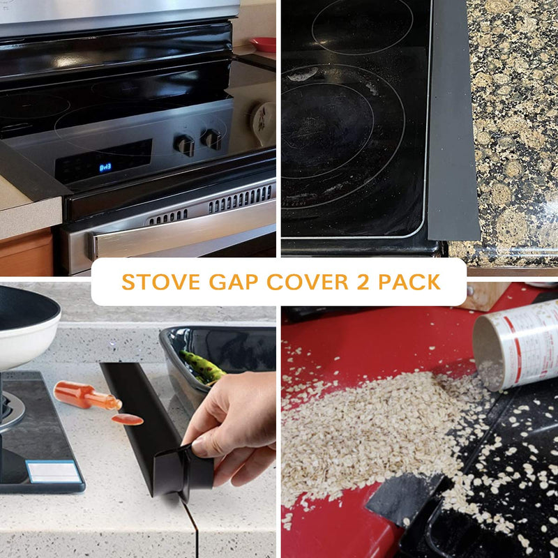 Kitchen Silicone Stove Gap Cover（2 Pack),25/21inch Kitchen Silicone Stove Counter Gap Cover Between Oven and Countertop Dishwasher, Easy Clean Heat Resistant Gap Guards… (21 inch) 21 inch - NewNest Australia
