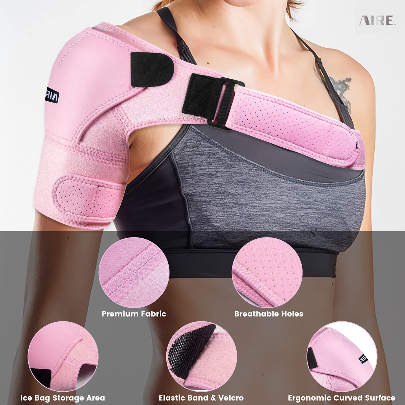 1 Shoulder Support Brace with Pressure Pad for Men Women, Adjustable  Shoulder Brace for Torn Rotator Cuff, Tendonitis, Dislocation, AC Joint