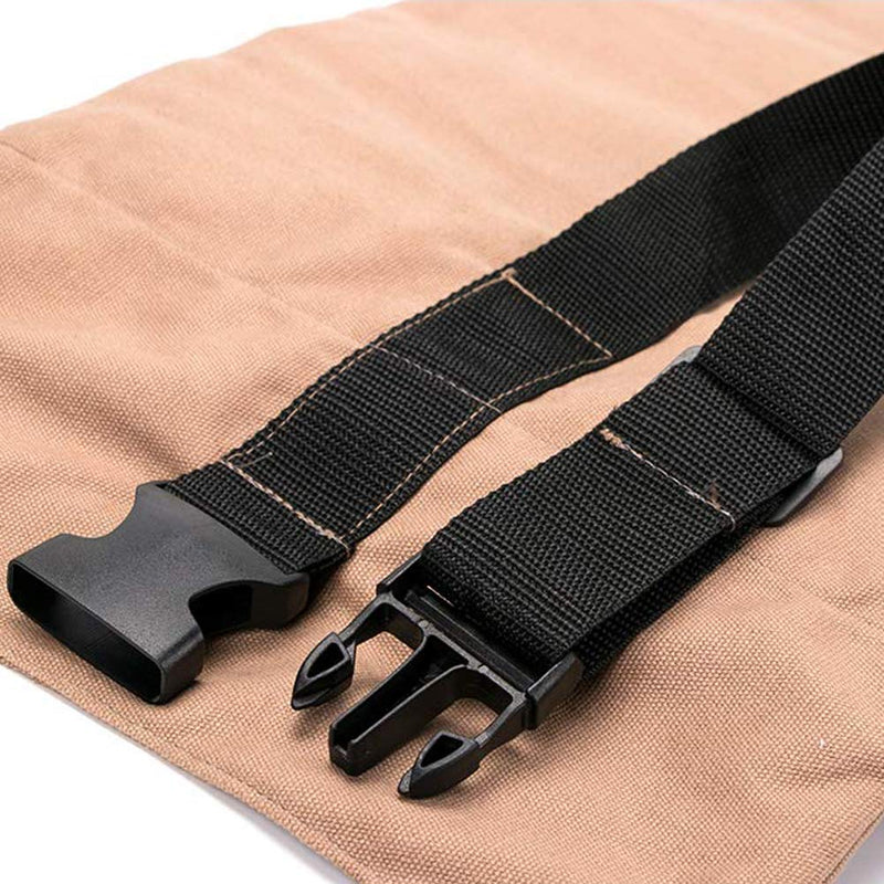 Super Tool Roll Up Bag/pouch,durable Canvas Wrench Tool Roll Up Pouch With 5 Zipper Pockets,car Back Seat Organizer/Khaki Khaki - NewNest Australia