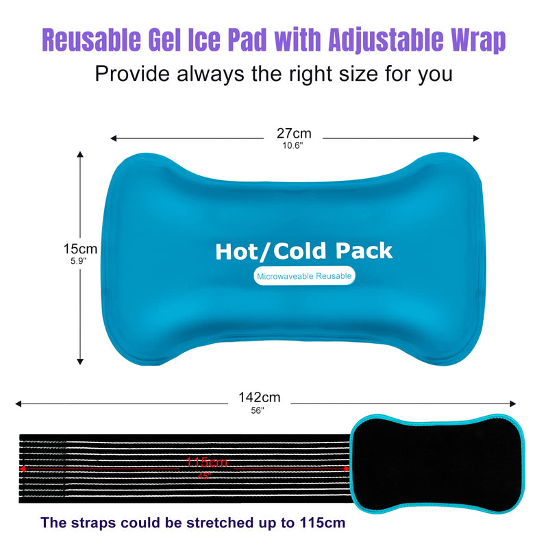 Ice Pack for Injuries, Reusable Gel Ice Pad with Adjustable Wrap, Flexible No Leaked Hot Cold Compress for Pain Relief, Easy to Use Cold Therapy Packs for Knee, Ankle, Hip, Back Pain - NewNest Australia