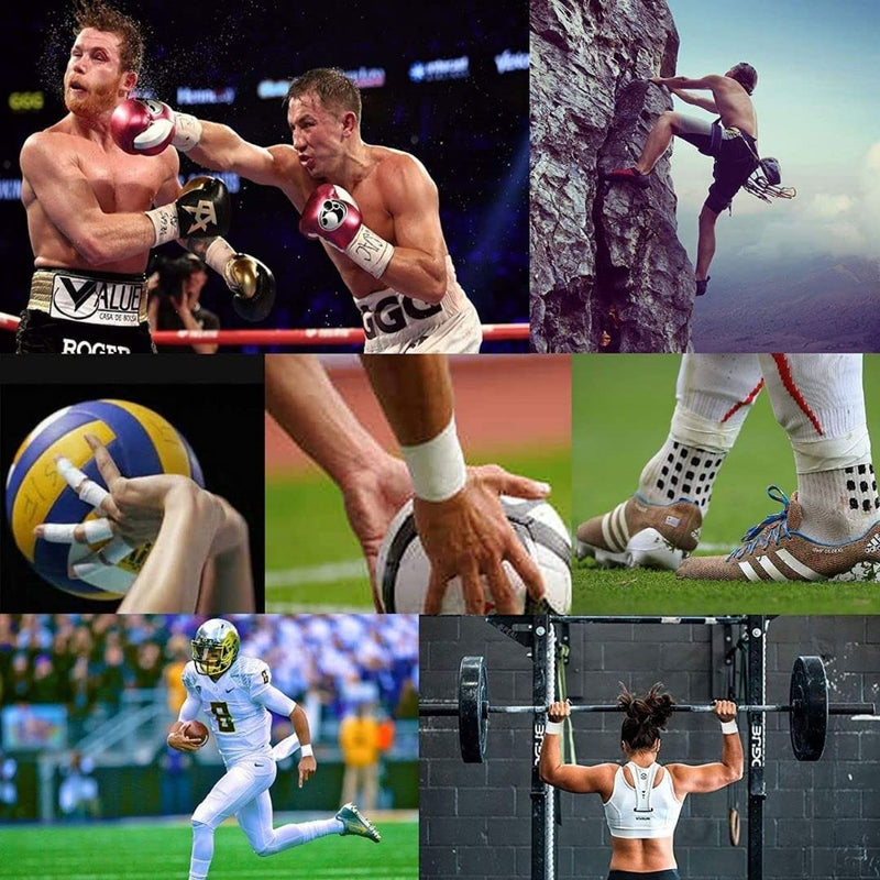 Take Sport Sports Bands, Crossfit, Bandages Boxing, Sports Bands, Training Bands, Sports Tape, Tape Sport, Physio Tape, Finger Tape 3.8 X 10 M, 100% Cotton, Zig Zag Edge, Non-Elastic, White (6) - NewNest Australia