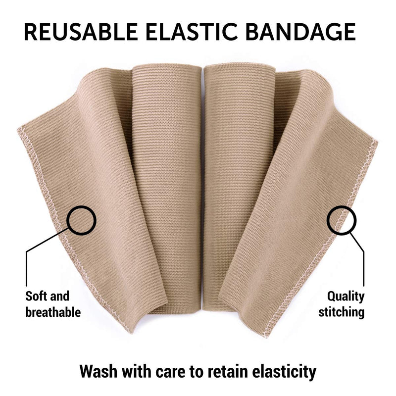 Premium Elastic Bandage Wrap - 2 Pack + 18 Extra Clips - Wide (6 inch) Compression Bandage - Stretches up to 15ft in Length - NewNest Australia
