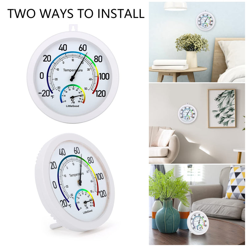 6" Thermometer Indoor with Humidity Gauge - Wall Thermometer/Hygrometer for Home Decorative, Updated Analog Thermometer Dial Temperature Humidity Monitor for Room Temp - NewNest Australia