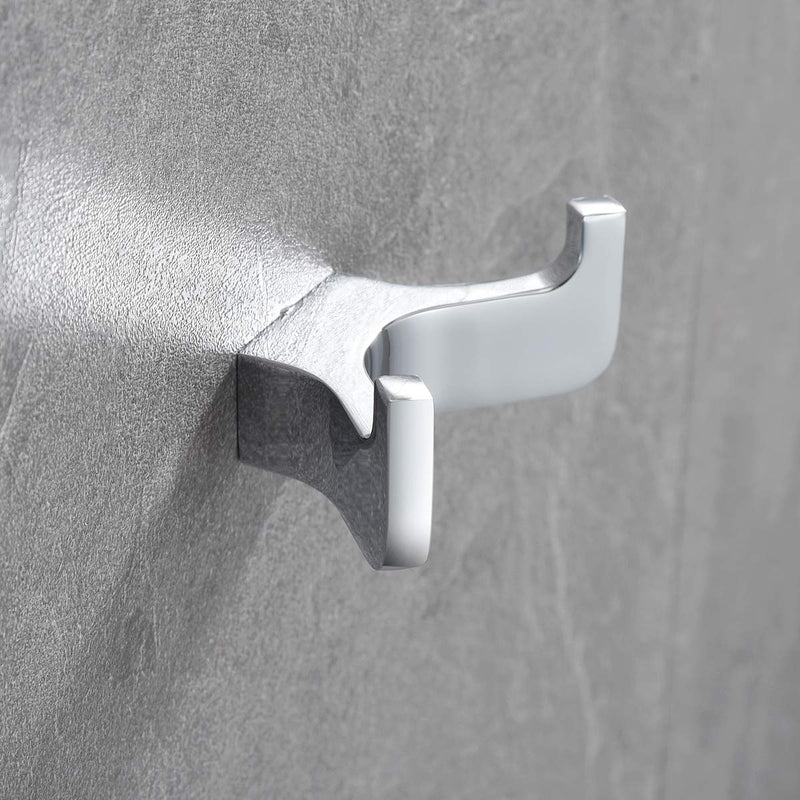 XUCHUAN Double Robe Towel Hooks for Bathroom and Kitchen， Clothes Coat Hook for Door and Wall Mounted， Chrome - NewNest Australia
