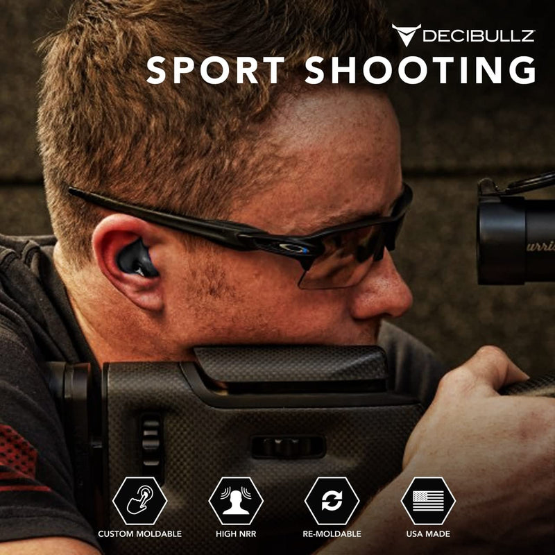 Decibullz - Custom Molded Earplugs, 31dB Highest NRR, Comfortable Hearing Protection for Shooting, Travel, Work and Concerts Black - NewNest Australia