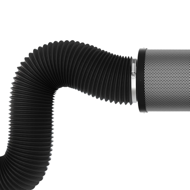 TerraBloom Flexible 6 Inch Ducting - Black 8 Feet Durable Aluminum Duct with 2 Clamps – 4 Layer HVAC Ventilation Air Hose - Great For Grow Tents, Dryer Rooms, House Vent Register Lines - NewNest Australia