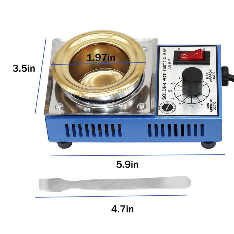 50mm 110V 150W Lead-Free Solder Pot with 500g Capactity & BGA Solder Paste Scraper for Welding and Soldering Bath - NewNest Australia