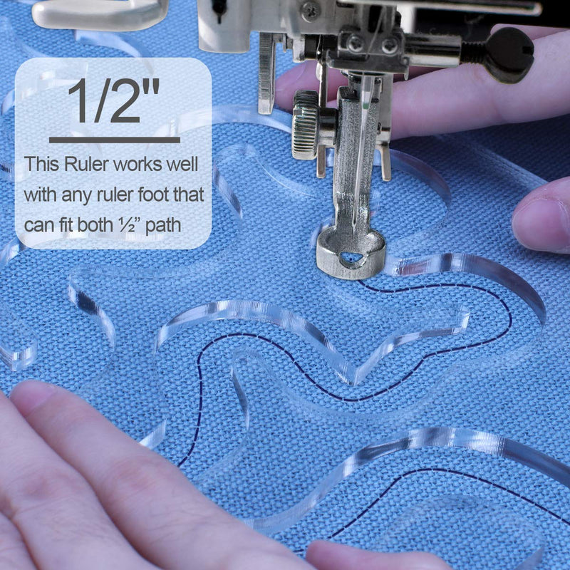 Using Quilting Templates Sewing Machine Domestic Free Motion Quilting Templates Rulers Transparent for A Simple Meander and A Great Secondary Quilting Design - NewNest Australia