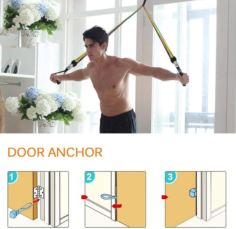 Resistance Bands Set 5Pcs With Handle Strength Exercise Resistance Band Training Fitness Tubes Tension Bands Workout Gym Equipment Men And Women For Home Use Physical Training Cable - NewNest Australia