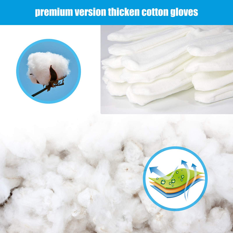 4 Pair Moisturising Gloves,Cotton Gloves for Eczema & Dry Hands,Stretchable Washable White Gloves(Medium Size) - NewNest Australia