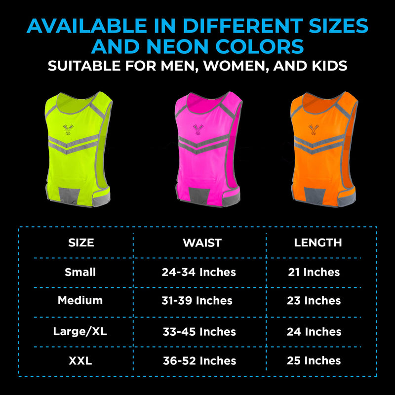 247 Viz Reflective Running Vest – Reflective Vest Running at Night for Walkers, Women & Men. High Visibility Reflective Gear, Cycling & Running Vest, High Vis Neon Safety, Small, Medium & Large Size Neon Pink - NewNest Australia