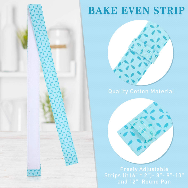 NewNest Australia - 4 Pieces Bake Even Strips Cake Pan Strips Absorbent Thick Cotton Cake Strips Baking Tray Protection Strips for Baking Smooth and Even Cake with Cleaner Edges for a Nicer Look (Purple and Blue） 