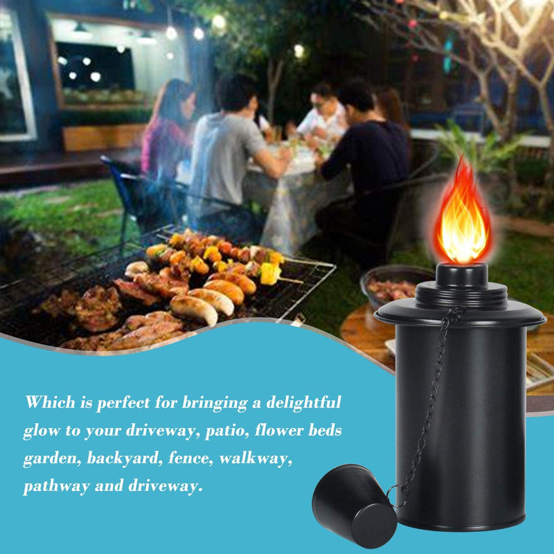DIKAIDA 4 Pack Light Torch Replacement Canisters 12 oz, Refillable Light Torch Canister for Outside, Outdoor Torch Canister with Wicks and Covers, Light Torch Replacement Fuel Cans - NewNest Australia