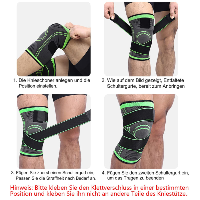 Knee Support Pack Of 2 Sports Knee Support With Adjustable Straps Men Women Knee Sleeve For Knee Pain, Meniscus Tear, Arthritis, Tendonitis, Running, Climbing, Weights (Black, Xl) - NewNest Australia