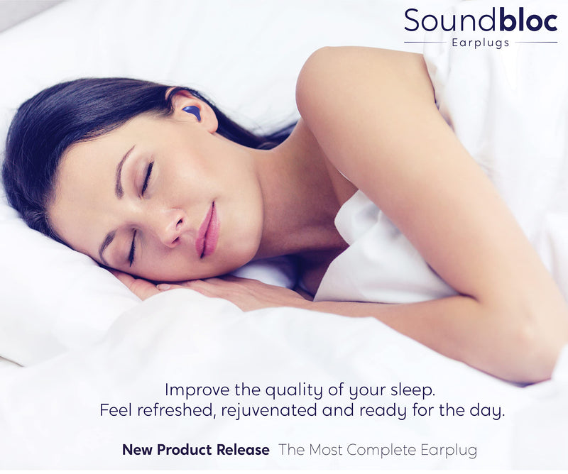 Ear Plugs for Sleeping by Soundbloc™ - 1 Year Supply (6 Pairs) - Custom Fit 27dB Noise Reduction Reusable Soft Silicone Earplugs - The Earplug for Sleep Size M/L Medium - Large - NewNest Australia