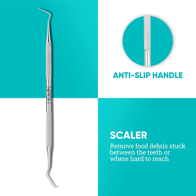 Dental Care Set Dental Premium Teeth Cleaning Tartar Remover Dental Probe Mouth Mirror Scaler Made of Stainless Steel - NewNest Australia