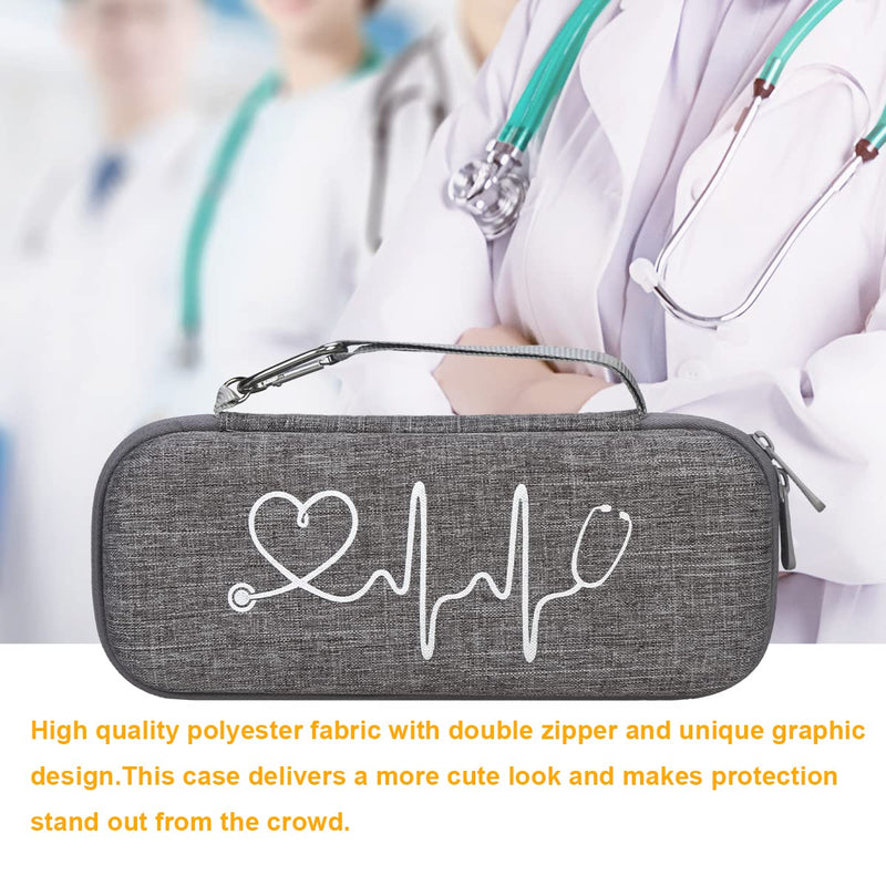 BOVKE Travel Case for 3M Littmann Classic III, Lightweight II S.E, Cardiology IV Diagnostic, MDF Acoustica Lightweight Stethoscope - Extra Room for Taylor Reflex Hammer and Penlight, Volcanic Grey - NewNest Australia