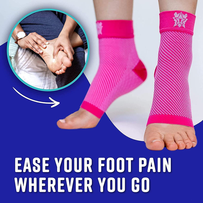 Bitly-Plantar Fasciitis Socks (1-Pair), Premium Ankle Support Unisex Pink Compression Sleeves. Fast Relief from Swelling & Foot Pain. Promote Blood Circulation & Speedy Recovery (Medium) Medium - NewNest Australia