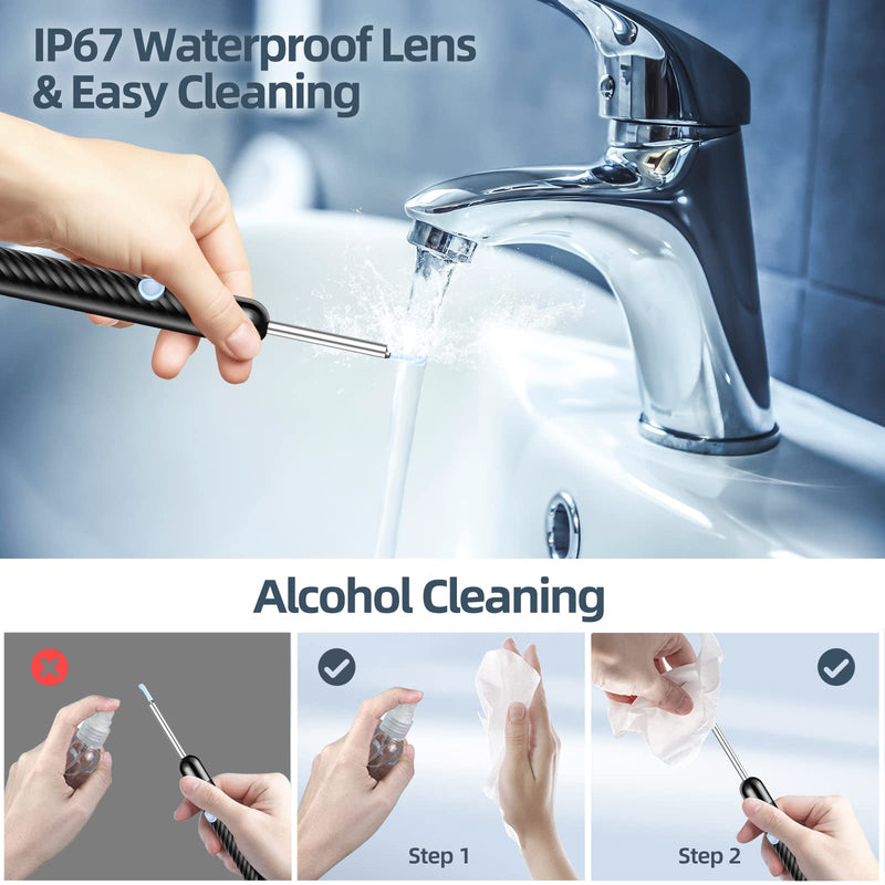 Ear Wax Removal, Ear Cleaner with Camera, Ear Wax Removal Tool Camera with 1080P, Otoscope with Light, Ear Wax Removal Kit with 6 Ear Pick, Ear Camera for iPhone, iPad, Android Phones - NewNest Australia