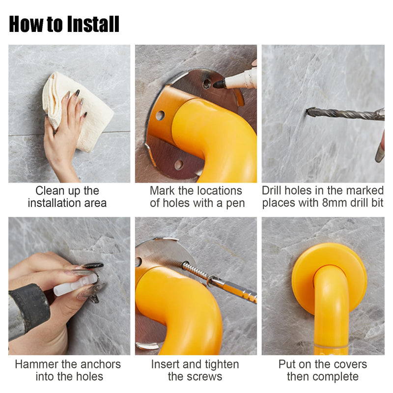 Bathroom Grab Rail Shower Safety Handle with Anti-Slip Grip Support Handles for Elderly Hand Rail for Shower, Bath Grab Handle Non Skid for Bathtub,Toilet,Bathroom, Stairway, White 30cm - NewNest Australia